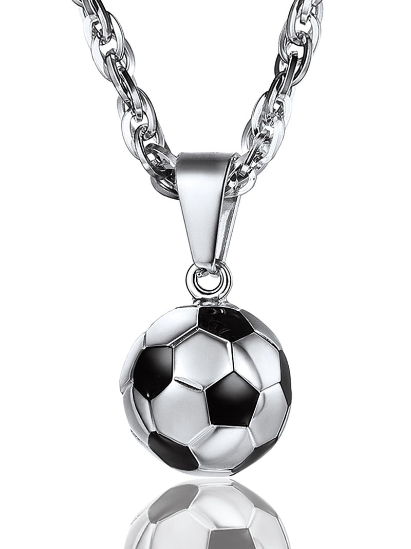 PROSTEEL Soccer Necklace Sports Jewelry Stainless Steel Men Football Player Lucky Charm Ball Pendant Necklace - Image 1
